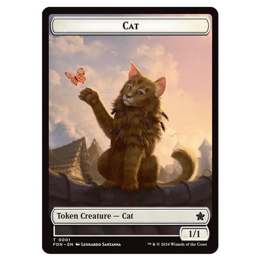 Cat 0001 card from the Magic The Gathering set Foundations Tokens