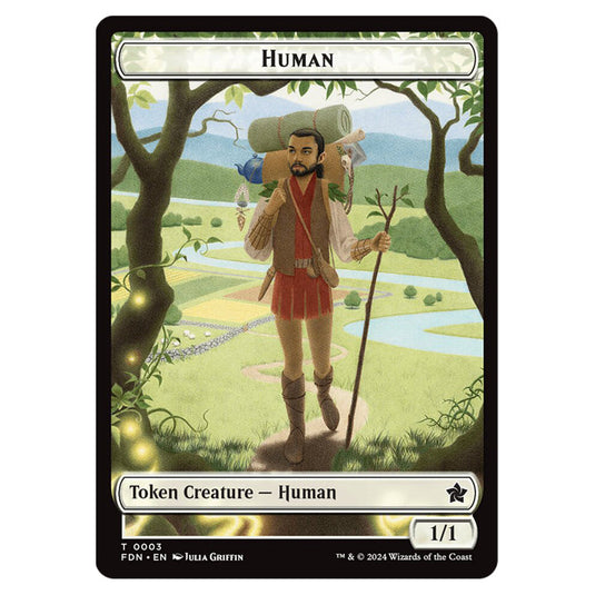 Human 0003 card from the Magic The Gathering set Foundations Tokens