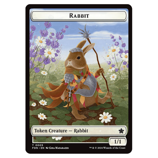 Rabbit 0005 card from the Magic The Gathering set Foundations Tokens