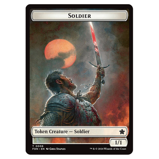 Soldier 0006 card from the Magic The Gathering set Foundations Tokens