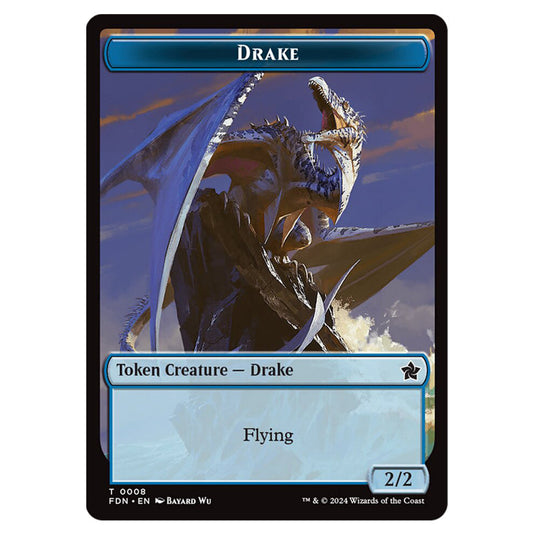 Drake 0008 card from the Magic The Gathering set Foundations Tokens