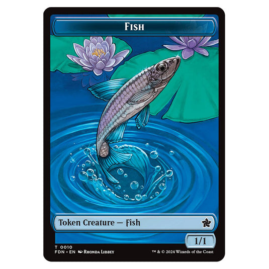 Fish 0010 card from the Magic The Gathering set Foundations Tokens