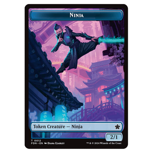 Ninja 0012 card from the Magic The Gathering set Foundations Tokens