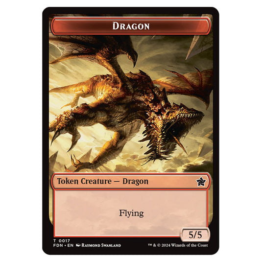 Dragon 0017 card from the Magic The Gathering set Foundations Tokens