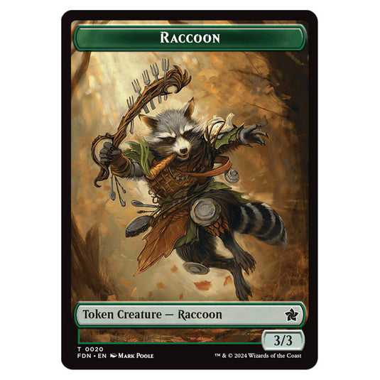 Raccoon 0020 card from the Magic The Gathering set Foundations Tokens