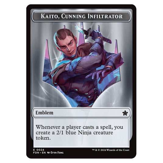 Kaito, Cunning Infiltrator Emblem 0024 card from the Magic The Gathering set Foundations Tokens