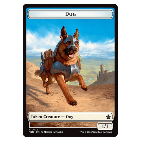 Dog 0029 card from the Magic The Gathering set Foundations Tokens