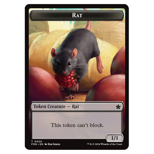Rat 0030 card from the Magic The Gathering set Foundations Tokens