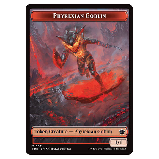 Phyrexian Goblin 0031 card from the Magic The Gathering set Foundations Tokens
