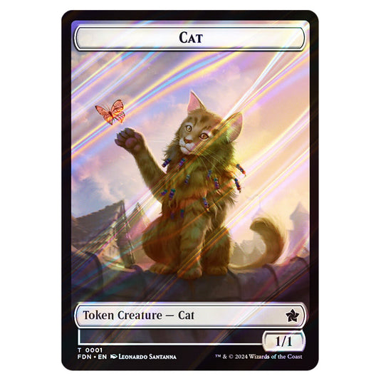 Cat 0001 card from the Magic The Gathering set Foundations Tokens