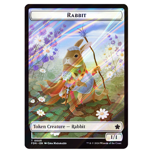 Rabbit 0005 card from the Magic The Gathering set Foundations Tokens