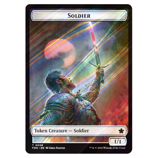 Soldier 0006 card from the Magic The Gathering set Foundations Tokens