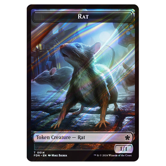 Rat 0014 card from the Magic The Gathering set Foundations Tokens