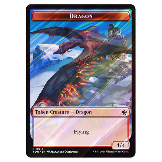 Dragon 0016 card from the Magic The Gathering set Foundations Tokens