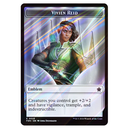 Vivien Reid Emblem 0025 card from the Magic The Gathering set Foundations Tokens