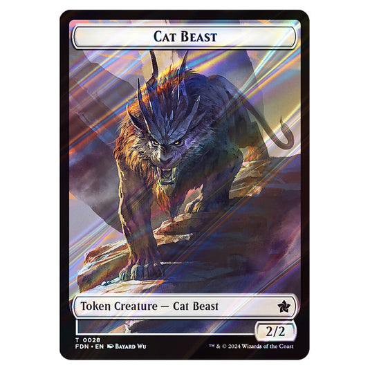 Cat Beast 0028 card from the Magic The Gathering set Foundations Tokens