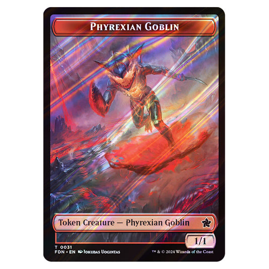 Phyrexian Goblin 0031 card from the Magic The Gathering set Foundations Tokens