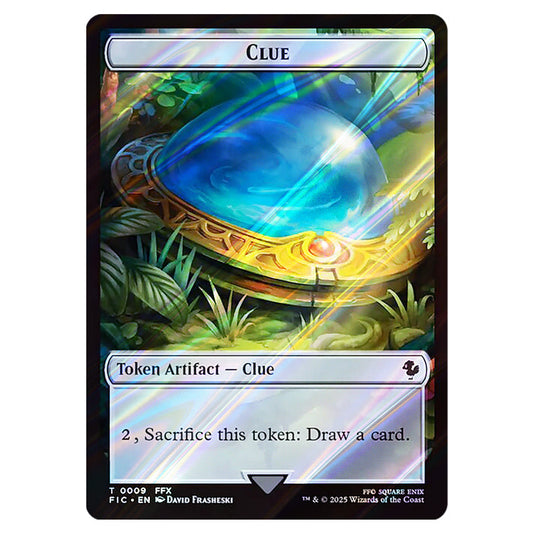 Clue 0009 card from the Magic The Gathering set Universes Beyond - Final Fantasy - Commander - Tokens