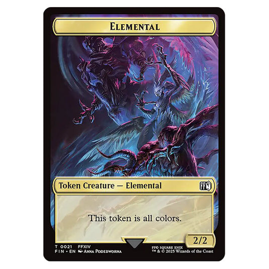 Elemental 0021 card from the Magic The Gathering set Universes Beyond - Final Fantasy - Tokens