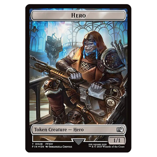 Hero 0028 card from the Magic The Gathering set Universes Beyond - Final Fantasy - Tokens