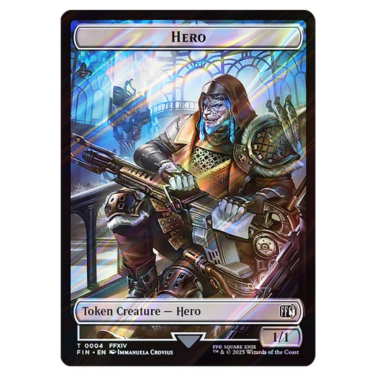 Hero 0004 card from the Magic The Gathering set Universes Beyond - Final Fantasy - Tokens