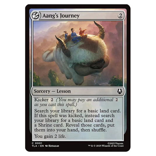 Aang's Journey 0001 card from the Magic The Gathering set Avatar The Last Airbender