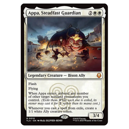 Appa, Steadfast Guardian 0010 card from the Magic The Gathering set Avatar The Last Airbender