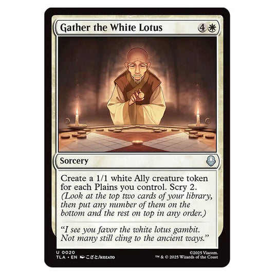 Gather the White Lotus 0020 card from the Magic The Gathering set Avatar The Last Airbender
