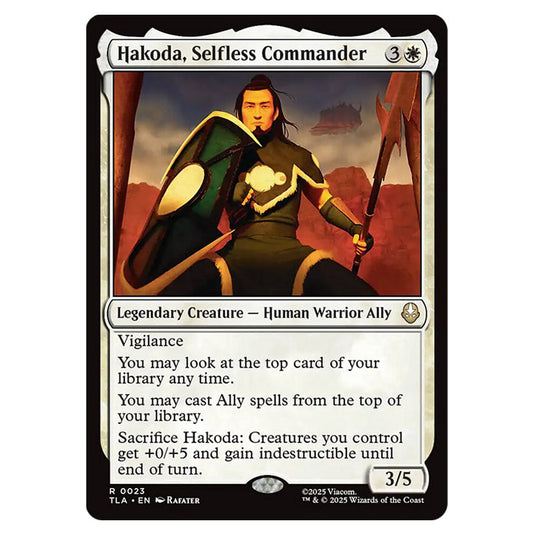 Hakoda, Selfless Commander 0023 card from the Magic The Gathering set Avatar The Last Airbender
