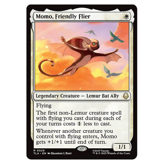 Momo, Friendly Flier 0029 card from the Magic The Gathering set Avatar The Last Airbender
