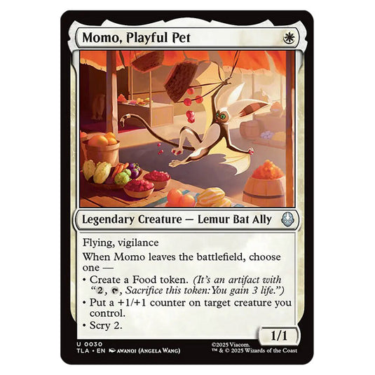Momo, Playful Pet 0030 card from the Magic The Gathering set Avatar The Last Airbender