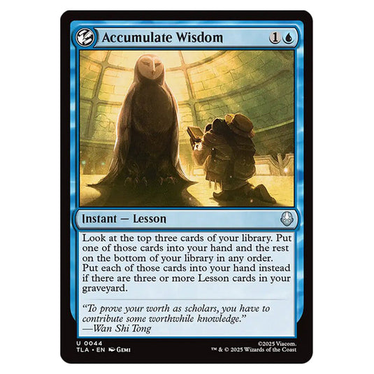 Accumulate Wisdom 0044 card from the Magic The Gathering set Avatar The Last Airbender