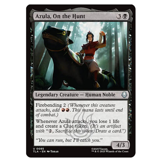 Azula, On the Hunt 0085 card from the Magic The Gathering set Avatar The Last Airbender