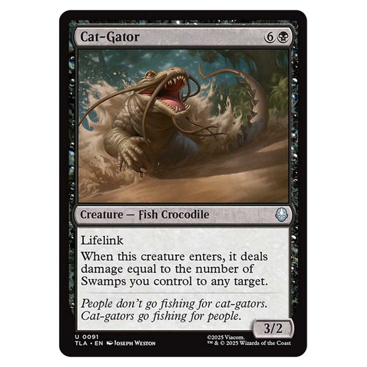 Cat-Gator 0091 card from the Magic The Gathering set Avatar The Last Airbender