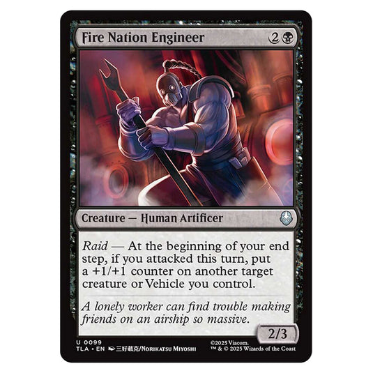 Fire Nation Engineer 0099 card from the Magic The Gathering set Avatar The Last Airbender