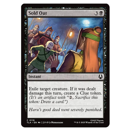 Sold Out 0119 card from the Magic The Gathering set Avatar The Last Airbender