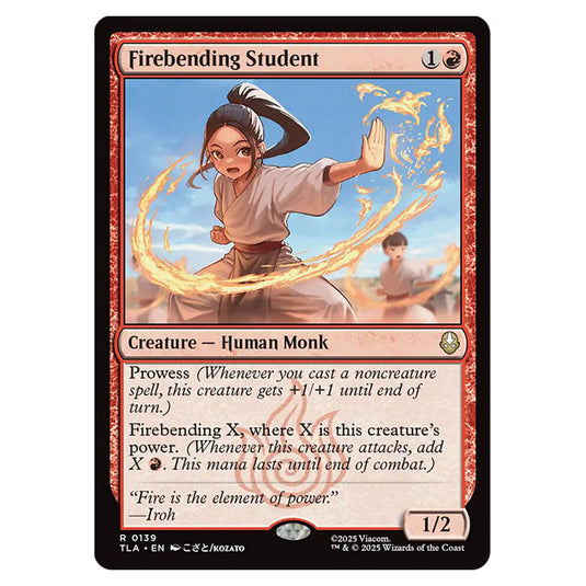 Firebending Student 0139 card from the Magic The Gathering set Avatar The Last Airbender