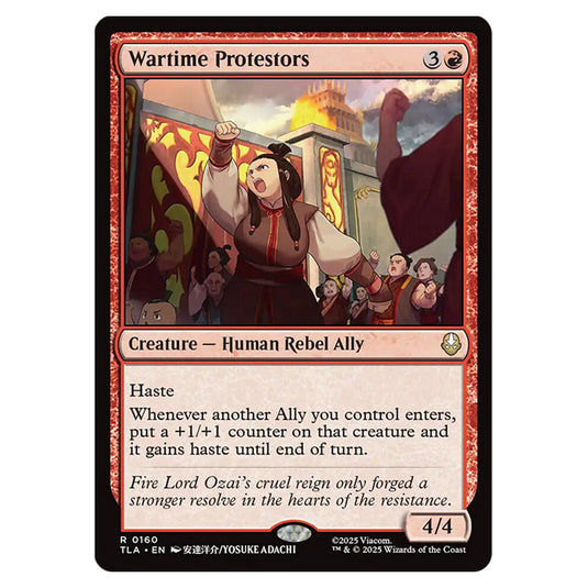 Wartime Protestors 0160 card from the Magic The Gathering set Avatar The Last Airbender