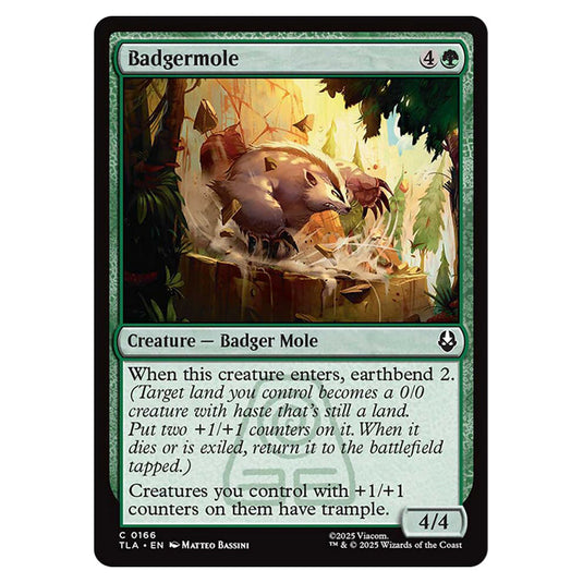 Badgermole 0166 card from the Magic The Gathering set Avatar The Last Airbender