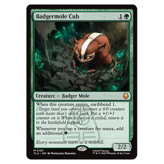 Badgermole Cub 0167 card from the Magic The Gathering set Avatar The Last Airbender