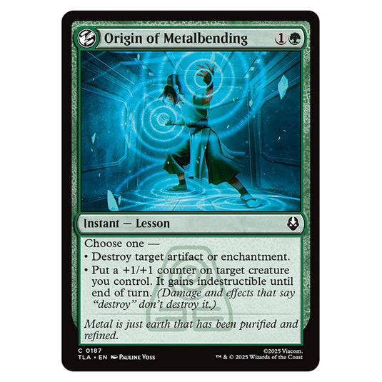 Origin of Metalbending 0187 card from the Magic The Gathering set Avatar The Last Airbender