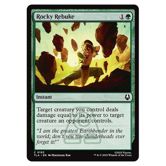 Rocky Rebuke 0193 card from the Magic The Gathering set Avatar The Last Airbender