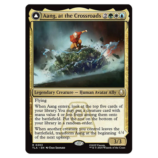 Aang, at the Crossroads // Aang, Destined Savior 0203 card from the Magic The Gathering set Avatar The Last Airbender