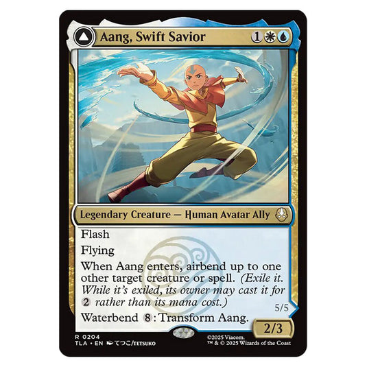 Aang, Swift Savior // Aang and La, Ocean's Fury 0204 card from the Magic The Gathering set Avatar The Last Airbender