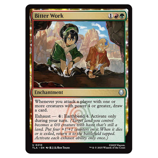 Bitter Work 0210 card from the Magic The Gathering set Avatar The Last Airbender