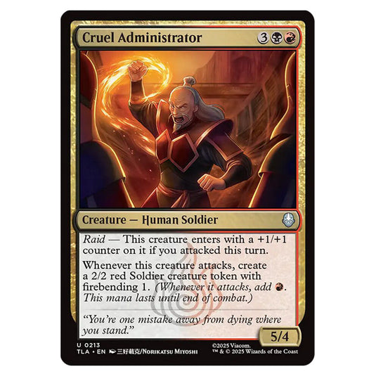 Cruel Administrator 0213 card from the Magic The Gathering set Avatar The Last Airbender