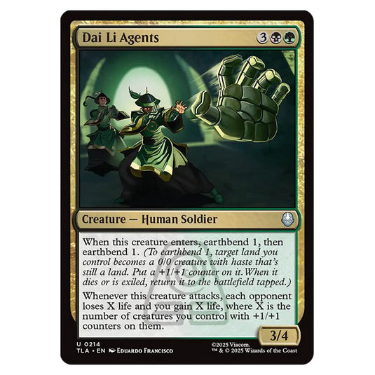 Dai Li Agents 0214 card from the Magic The Gathering set Avatar The Last Airbender