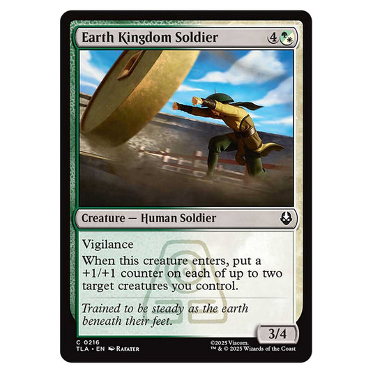 Earth Kingdom Soldier 0216 card from the Magic The Gathering set Avatar The Last Airbender