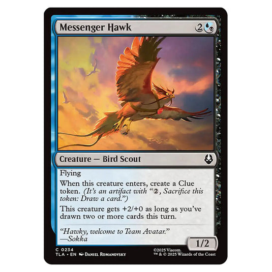 Messenger Hawk 0234 card from the Magic The Gathering set Avatar The Last Airbender