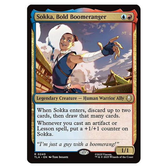 Sokka, Bold Boomeranger 0240 card from the Magic The Gathering set Avatar The Last Airbender